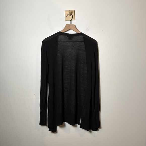 Halogen Cardigan Sweater Womens Black Linen Blend Long Open Front Size M - Picture 6 of 7